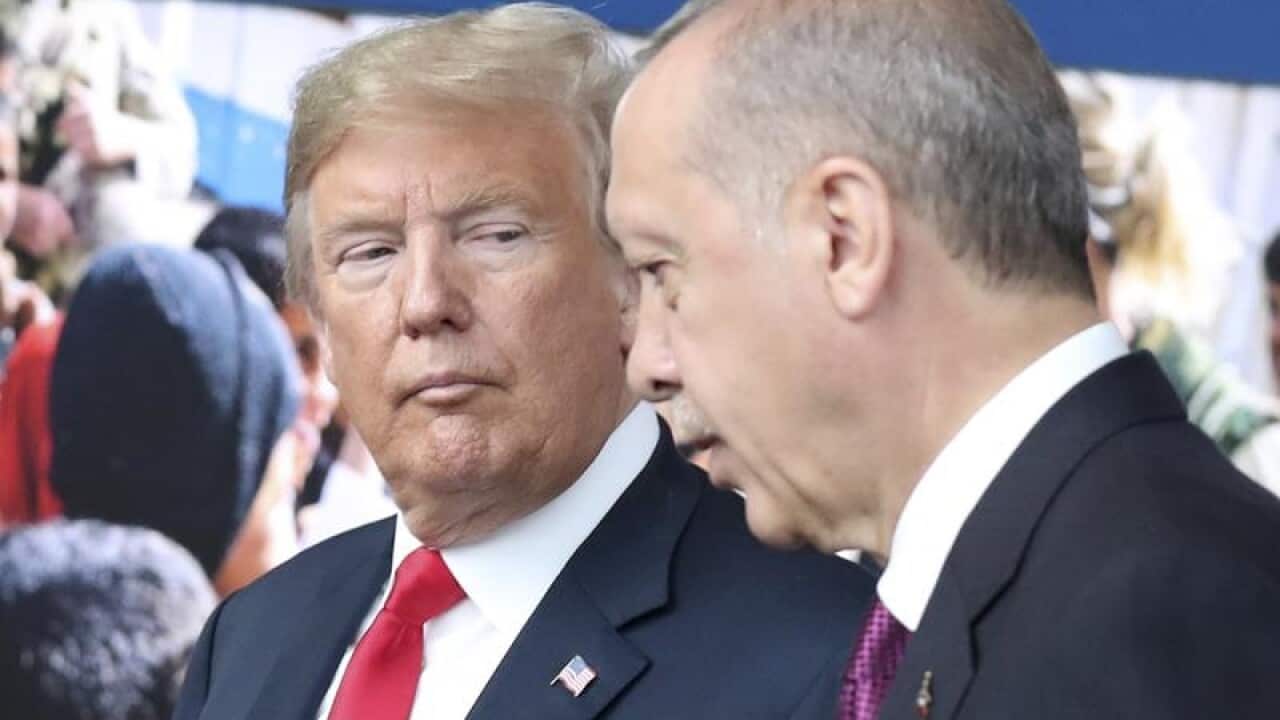 Donald Trump (left) and Recep Tayyip Erdogan