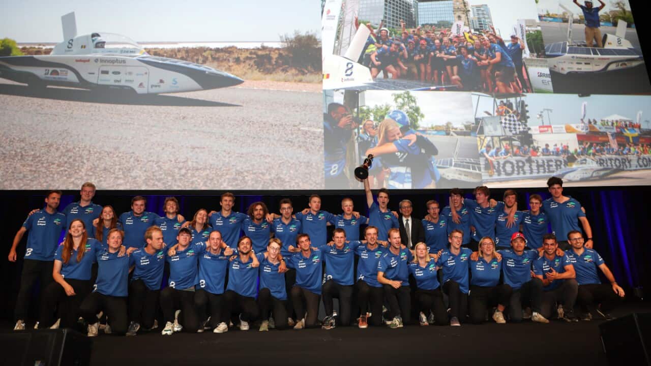 La premiazione sul palco dei vincitori della Solar Challange 2023.
