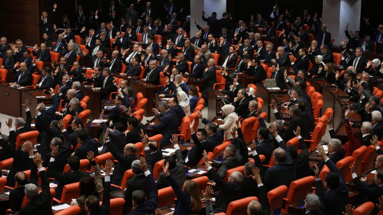 The Turkish Parliament votes on authorization to send Turkish forces to Libya