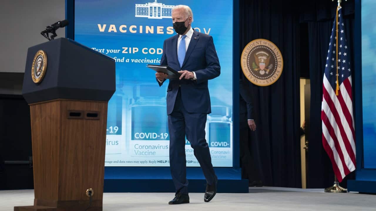 US Joe Biden giving a coronavirus update