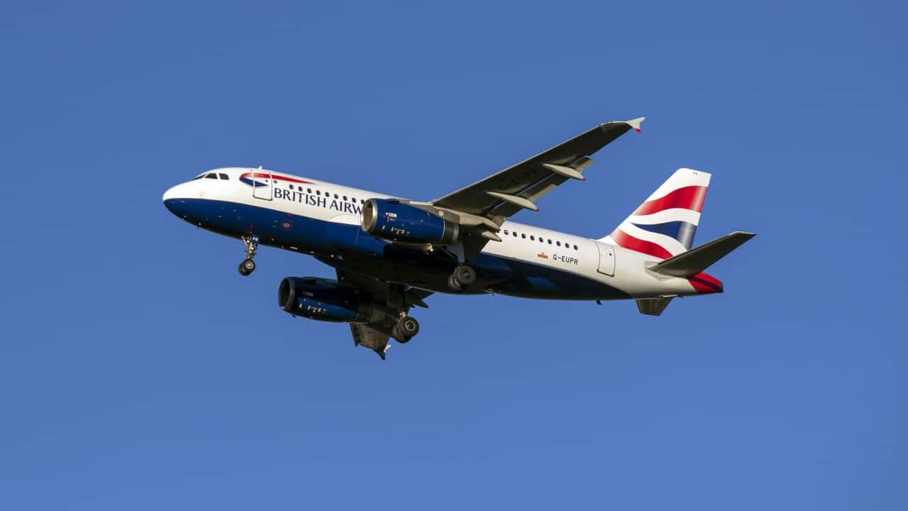 A British Airways Airbus A319 plane lands at Heathrow Airport in West London..