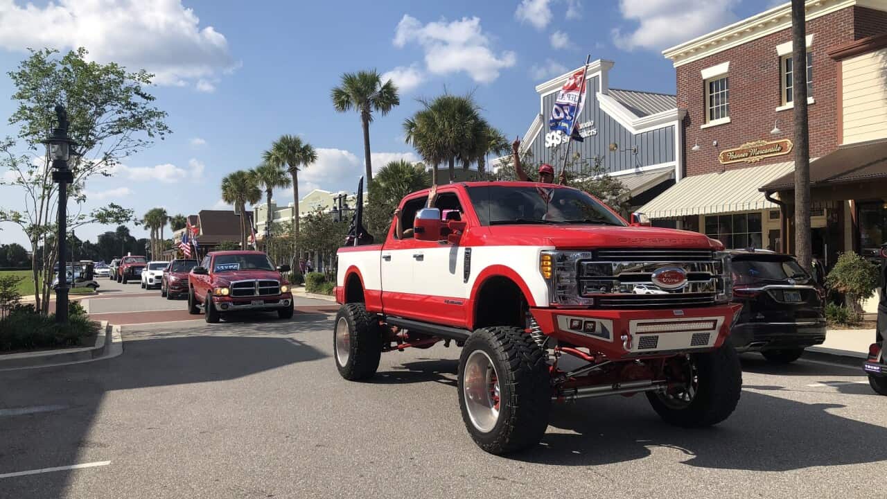 Donald Trump's supporters parade in Florida's streets