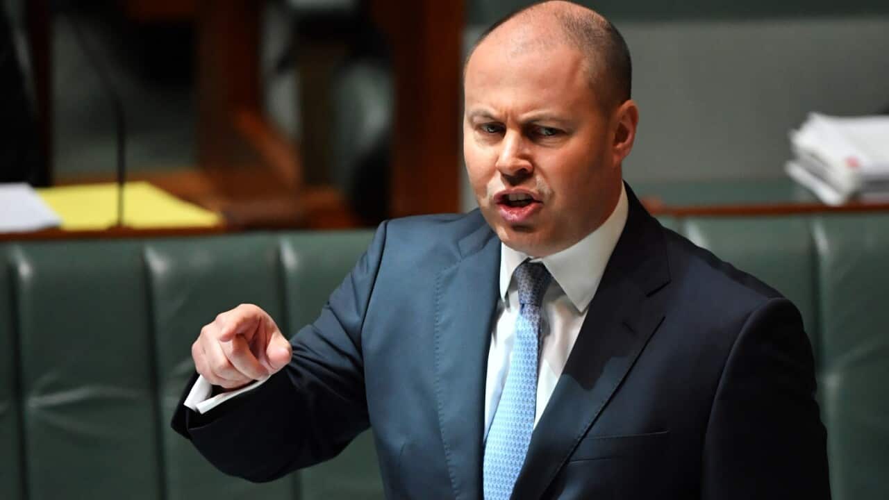 Treasurer Josh Frydenberg during Question Time in the House of Representatives at Parliament House in Canberra, Wednesday, December 2, 2020. (AAP Image/Mick Tsikas) NO ARCHIVING