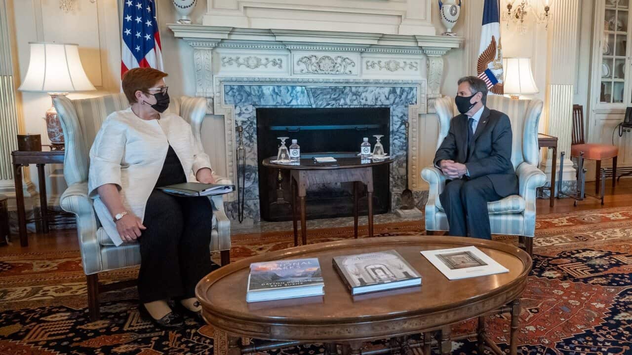 Australian Foreign Minister Marise Payne meets with US Secretary of State Antony Blinken.