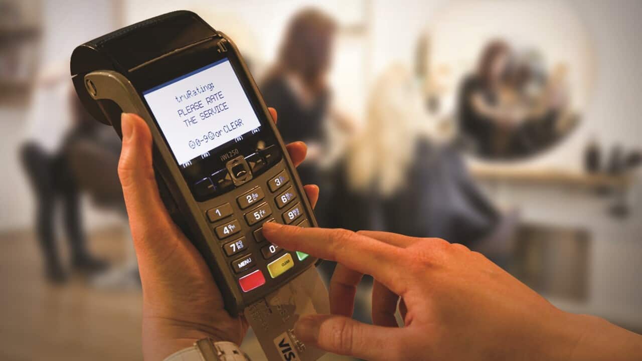 A customer uses an EFTPOS terminal