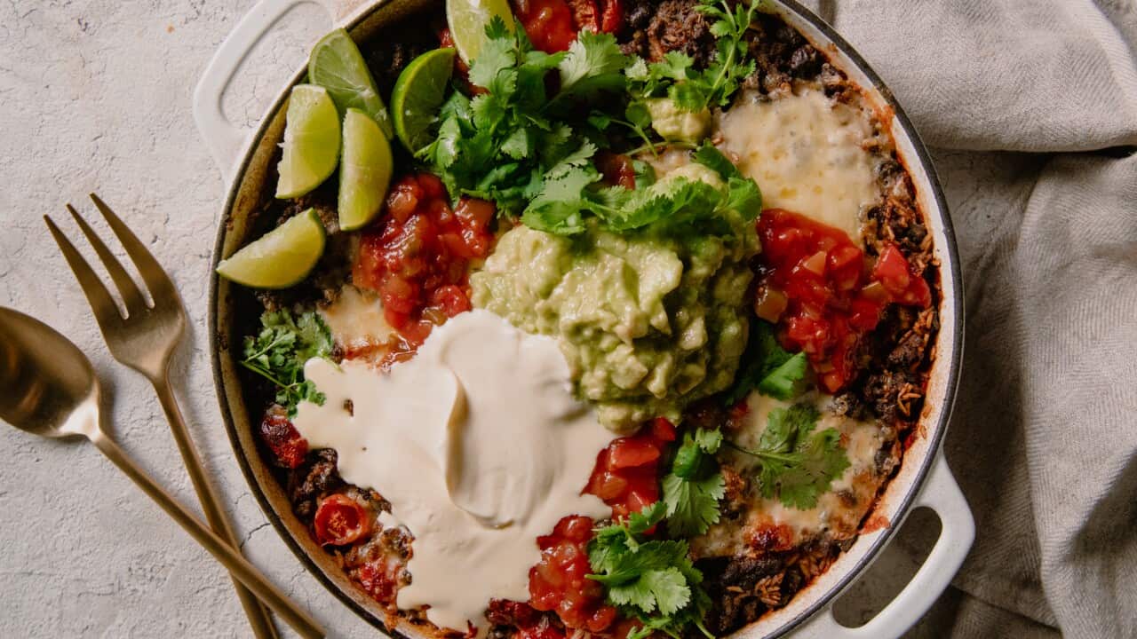 One pan burrito rice bowl