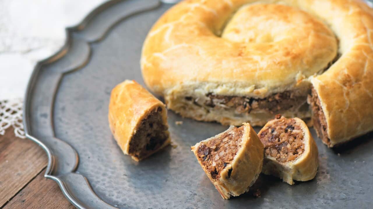 Fruit and nut spiral cake from Traieste (presnitz)
