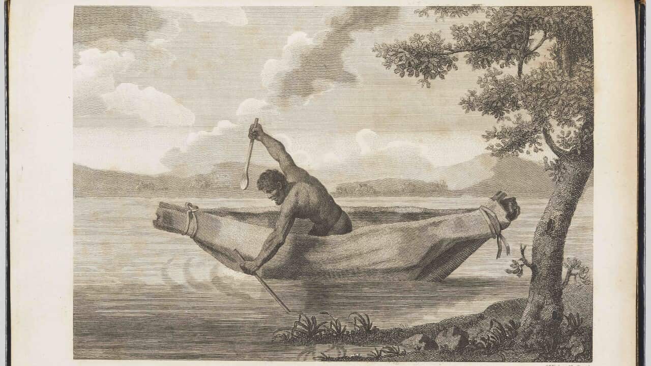 Pimbloy: native of New Holland in a canoe of that country, 1804,