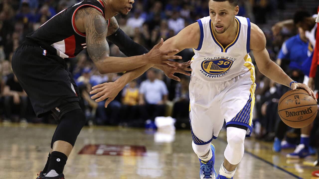 Warriors' Stephen Curry and Blazers' Damian Lillard