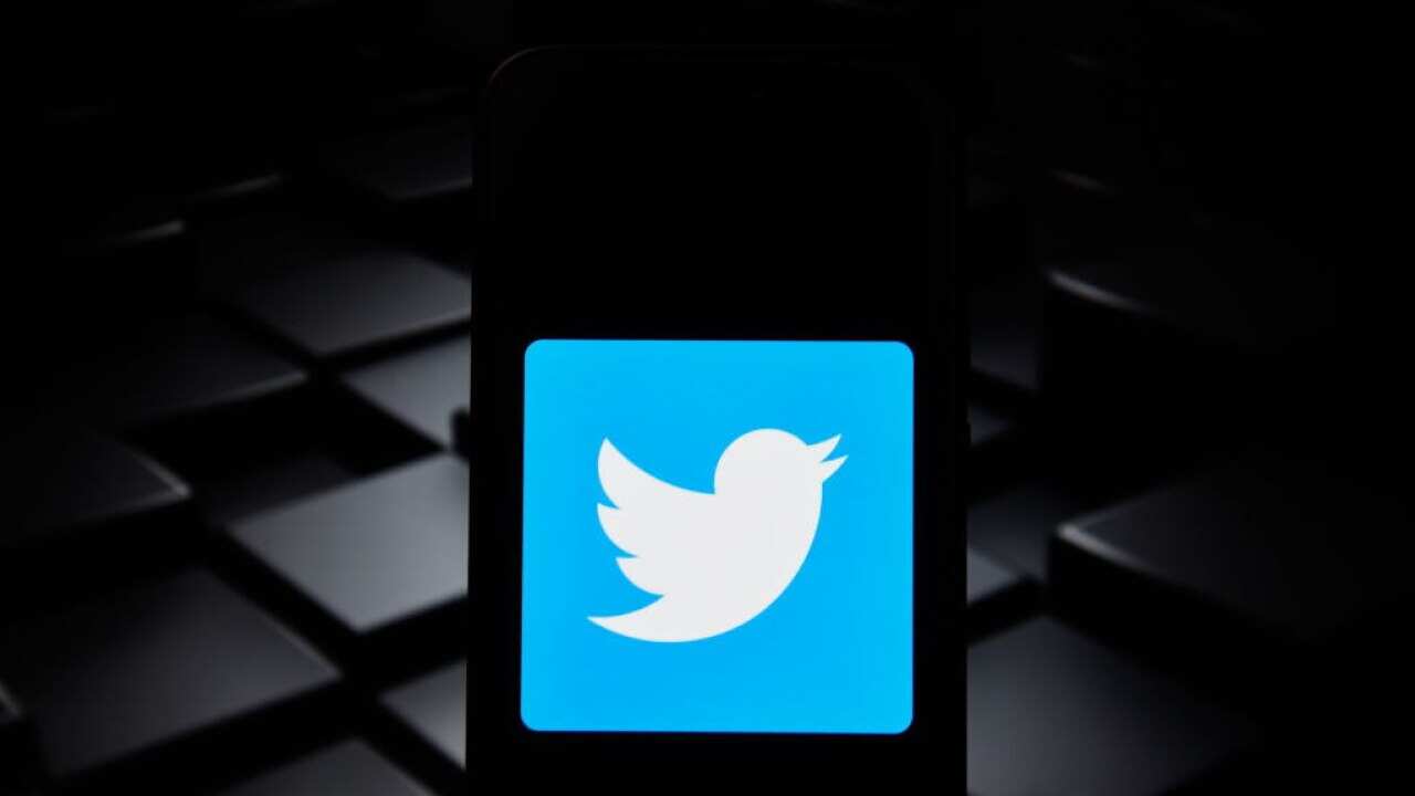 Twitter logo is seen on an android mobile phone