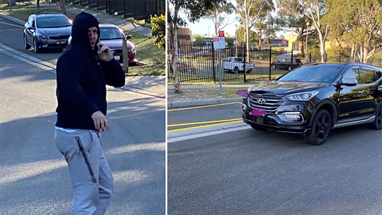 تصویر راننده ای که باعث مرگ یک نفر در ملبورن شده است و خودرویی که به او کمک کرده است تا از محل حادثه فرار کند.