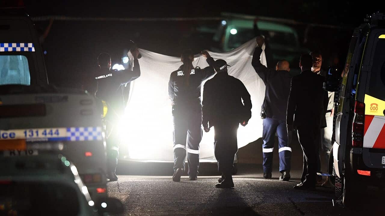 NSW Police and emergency services attend the scene of a shooting at West Pennant Hills in Sydney's northwest.