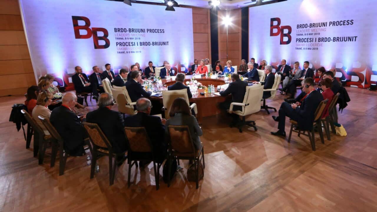 Western Balkans leaders take part in the Brdo-Brijuni Process Leaders' Meeting in Tirana, Albania