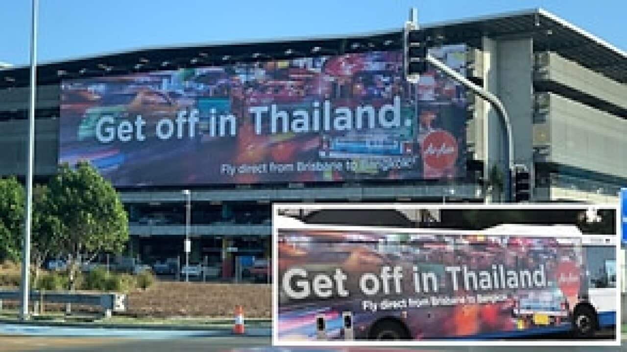 โฆษณาอื้อฉาวของแอร์เอเชียในนครบริสเบน (SBS News)