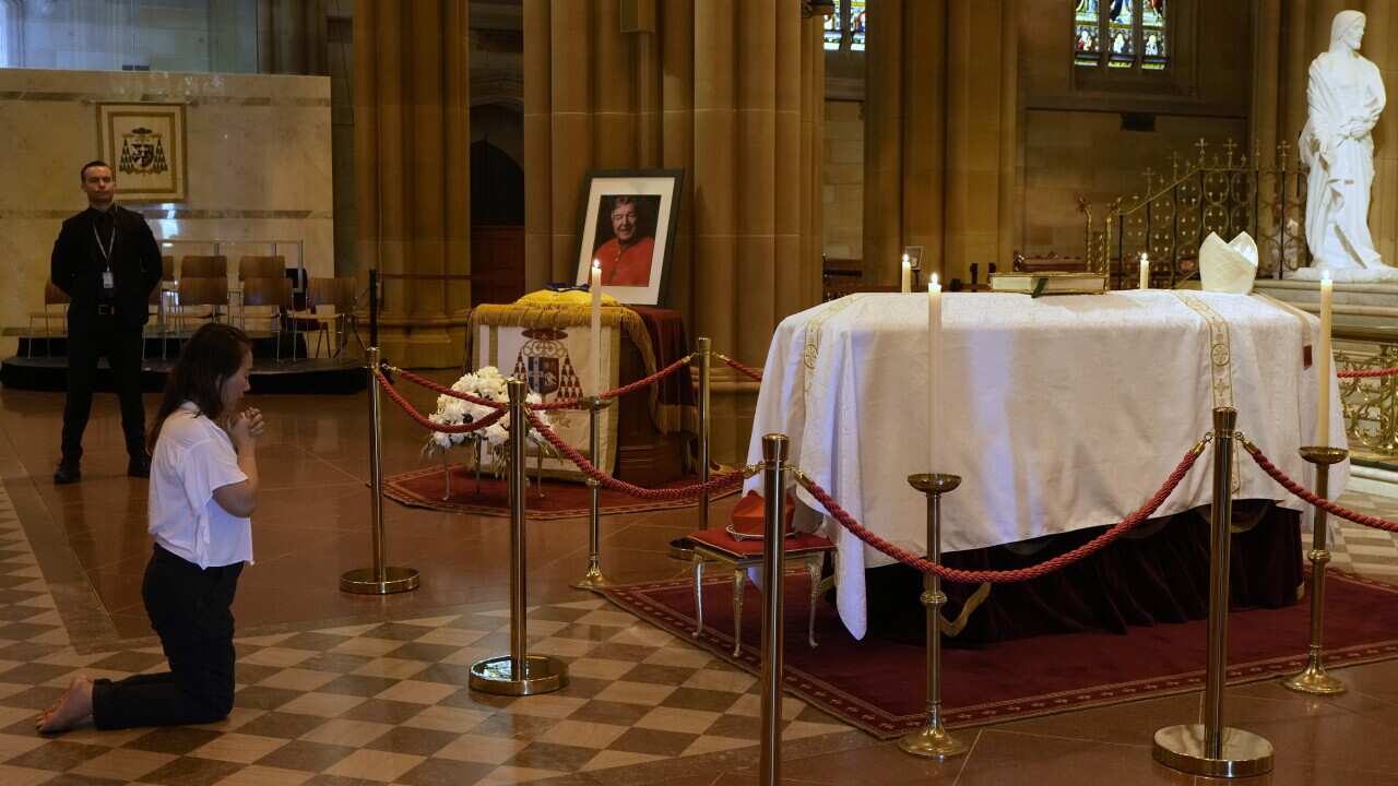 CARDINAL GEORGE PELL LYING IN STATE SYDNEY