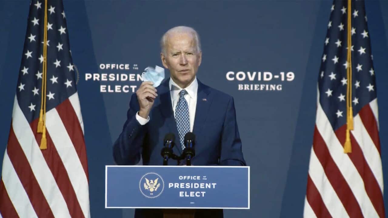 United States President-elect Joe Biden after meeting with his newly-appointed twelve member task force to combat the COVID-19 crisis.