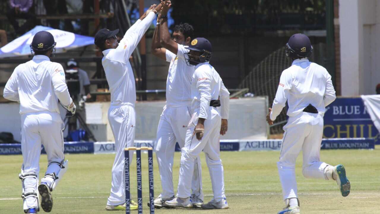 Sri Lanka players celebrate