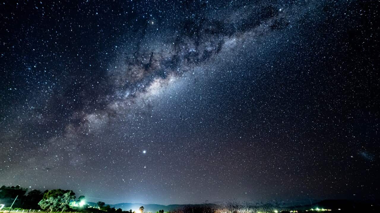 Scenic view of star field against sky at night,Killarney,Queensland,Australia