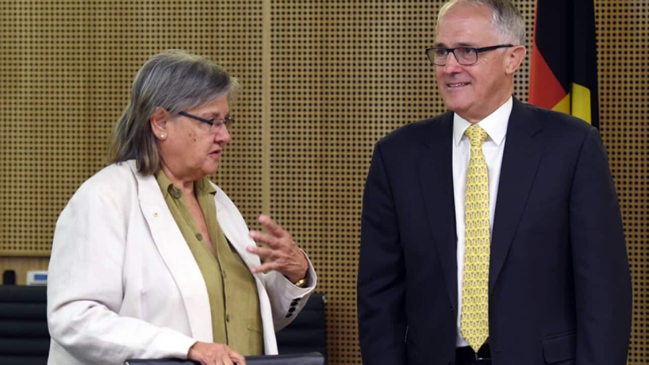 Indigenous leader Pat Anderson (L) with Malcolm Turnbull