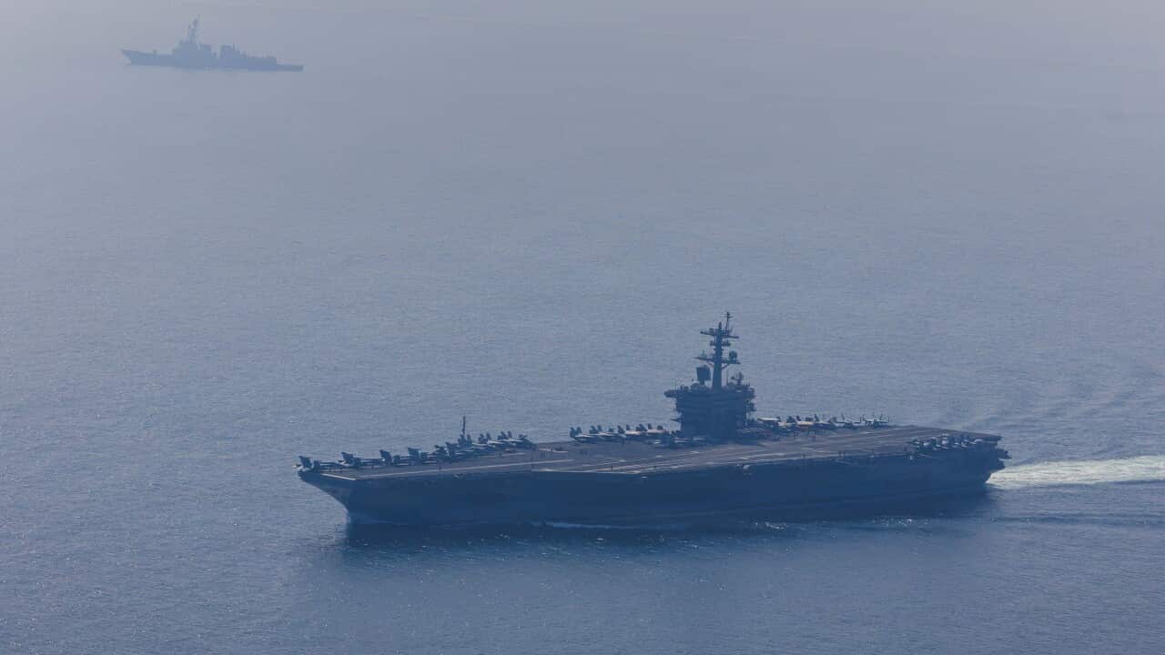 US Navy carrier strike group in the Arabian Sea