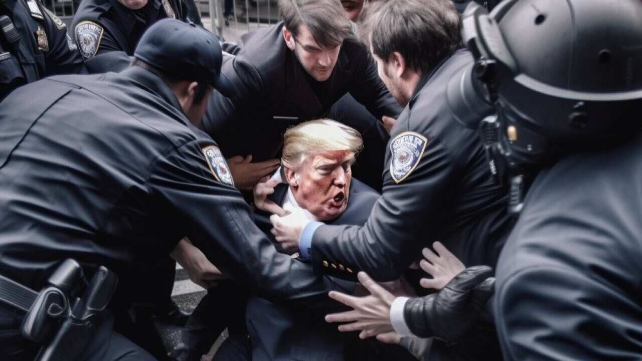 One of the AI-faked images of Trump on Twitter
