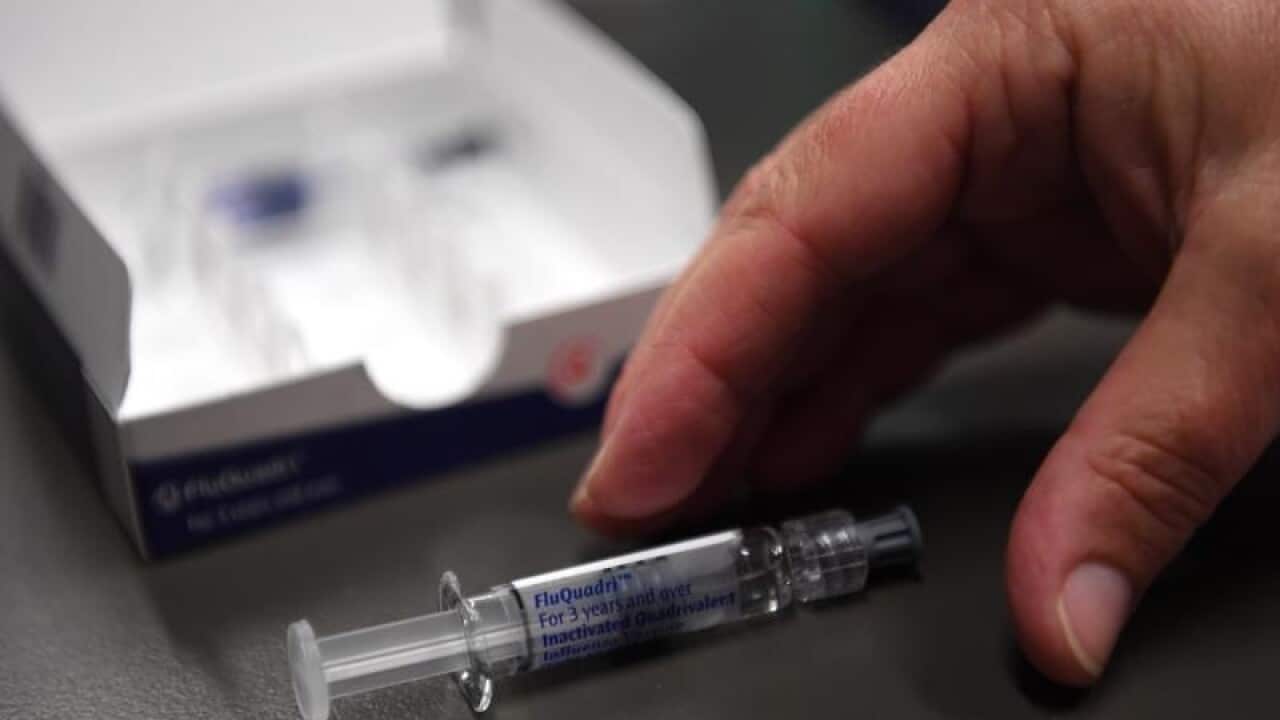 A flu immunisation needle