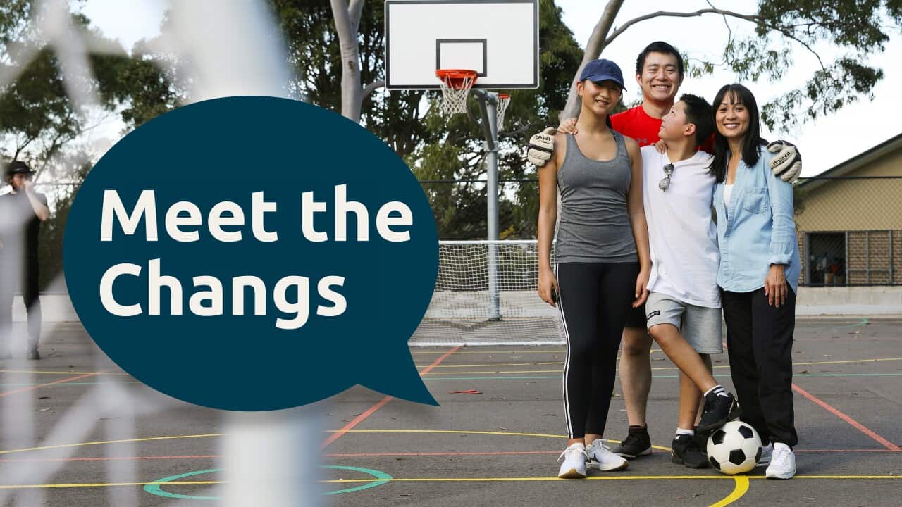 Chang family on sportsfield