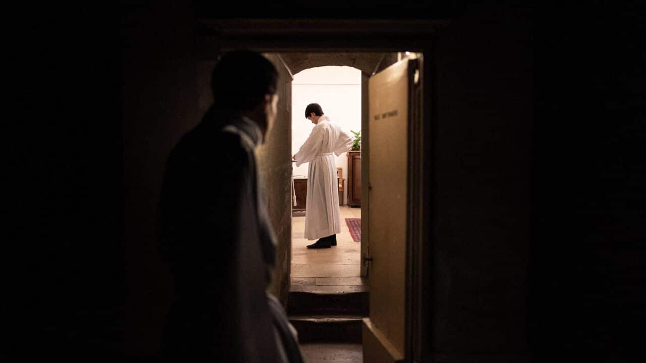 Easter Mass is held in Saint-Louis en L'Ile Church in Paris, France, on April 11, 2020
