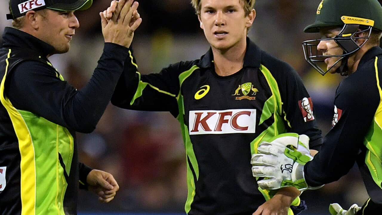 Adam Zampa of Australia celebrates