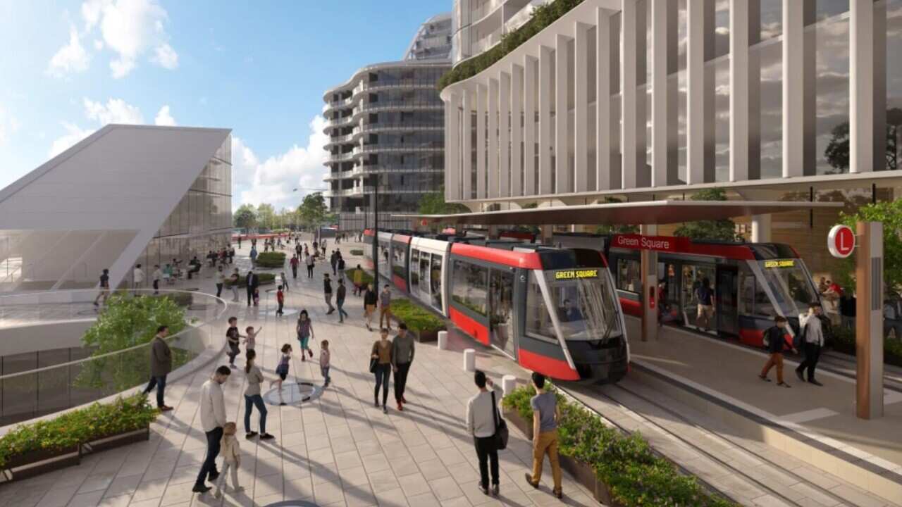 ALTRAC plans the light rail station in front of the City of Sydney’s library at Green Square