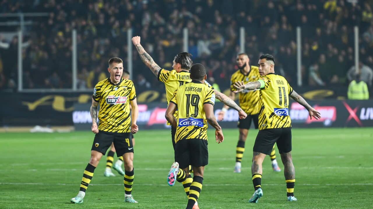 Greek Super League match - AEK FC vs Olympiacos FC