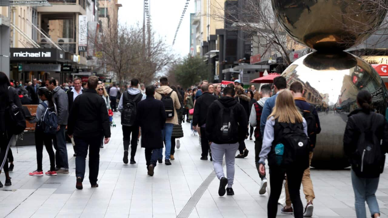 Pedestrians in Rundle Mall, Adelaide