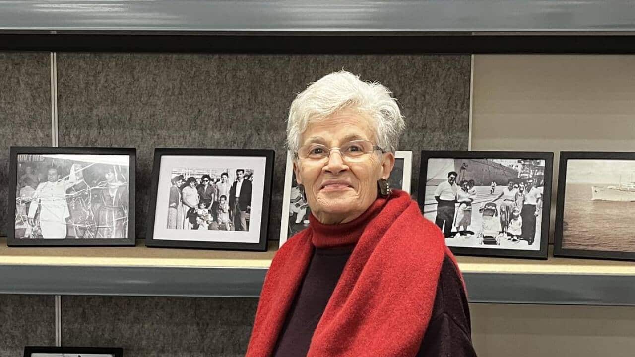 Rena Frangioudaki OAM at the Dardalis Archives, La Trobe Uninersity, Melbourne, September 2023.jpg