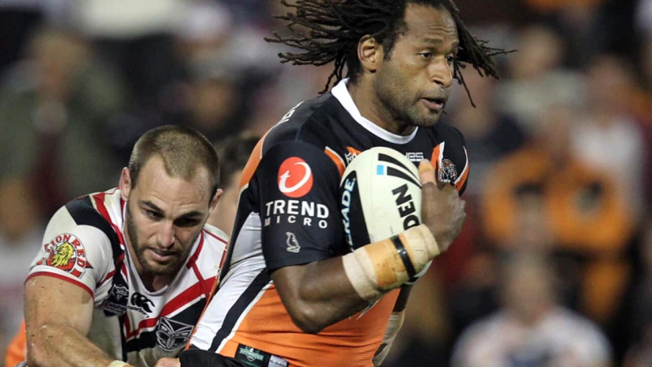 Lote Tuqiri in action for his former NRL club Wests Tiger