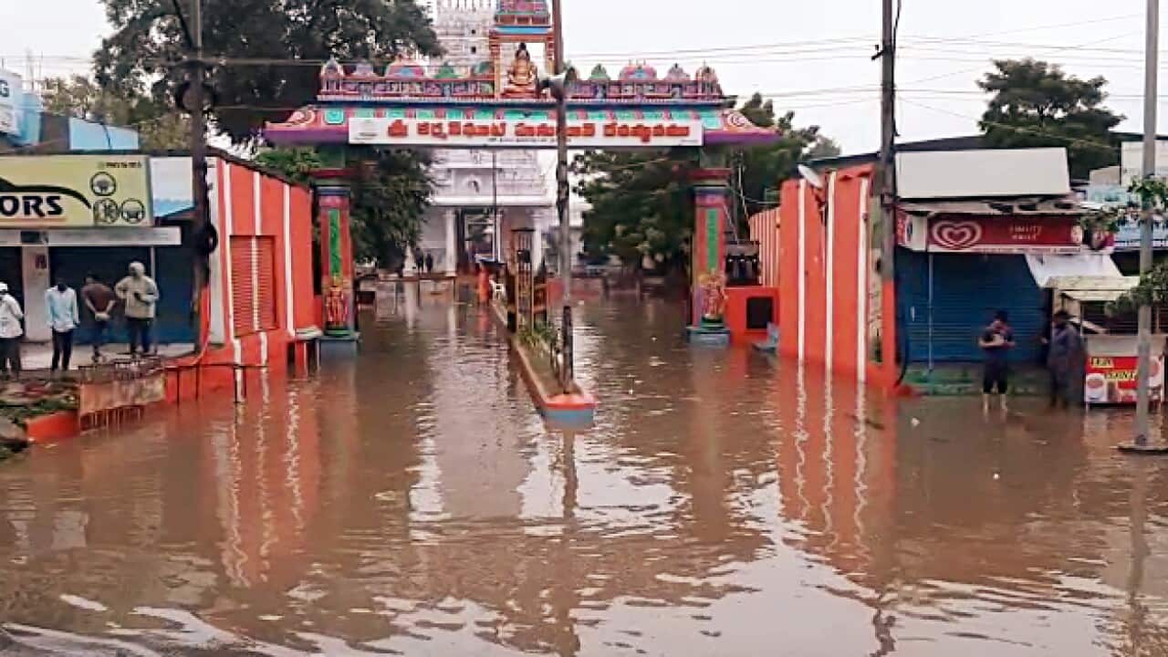 A view of water lodge street after heavy rainfall
