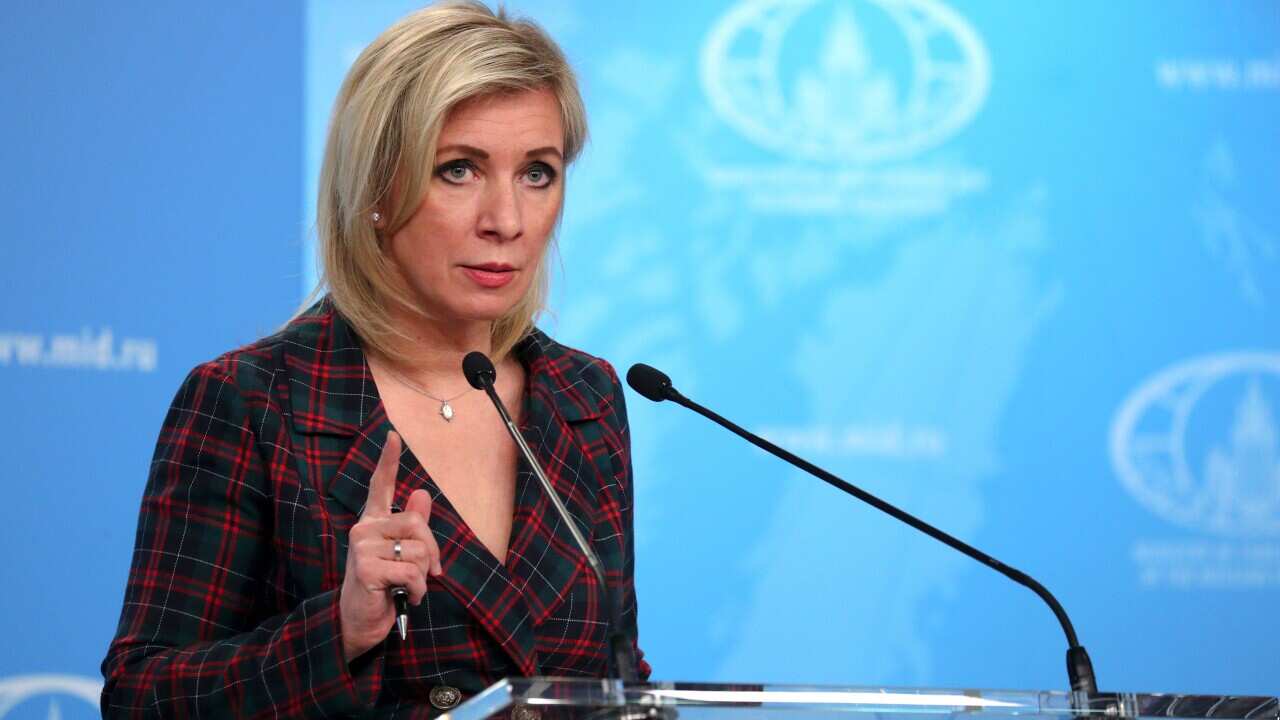 MOSCOW, RUSSIA - MARCH 24, 2022: Russian Foreign Ministry Spokeswoman Maria Zakharova during a press briefing on Russia's current foreign policy. Russian Foreign Ministry/TASS/Sipa USA
