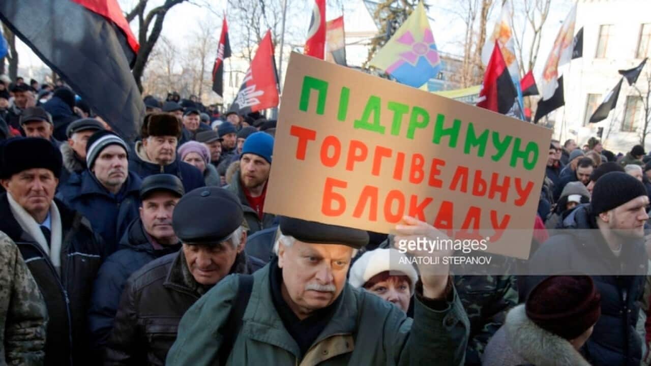 Blockade in Donbas.