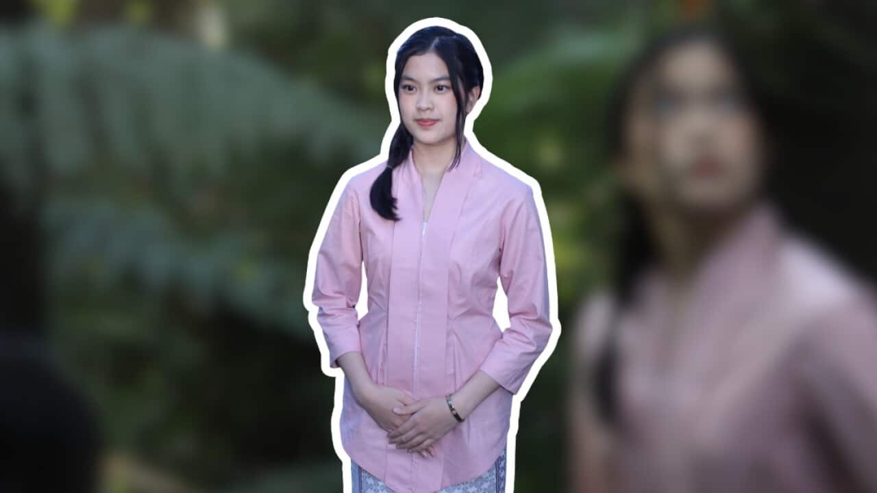 Clara Clairine rehearses as Sekar for the Temulawak 2026 production of 'Riuh di Bawah Langit Merah'.