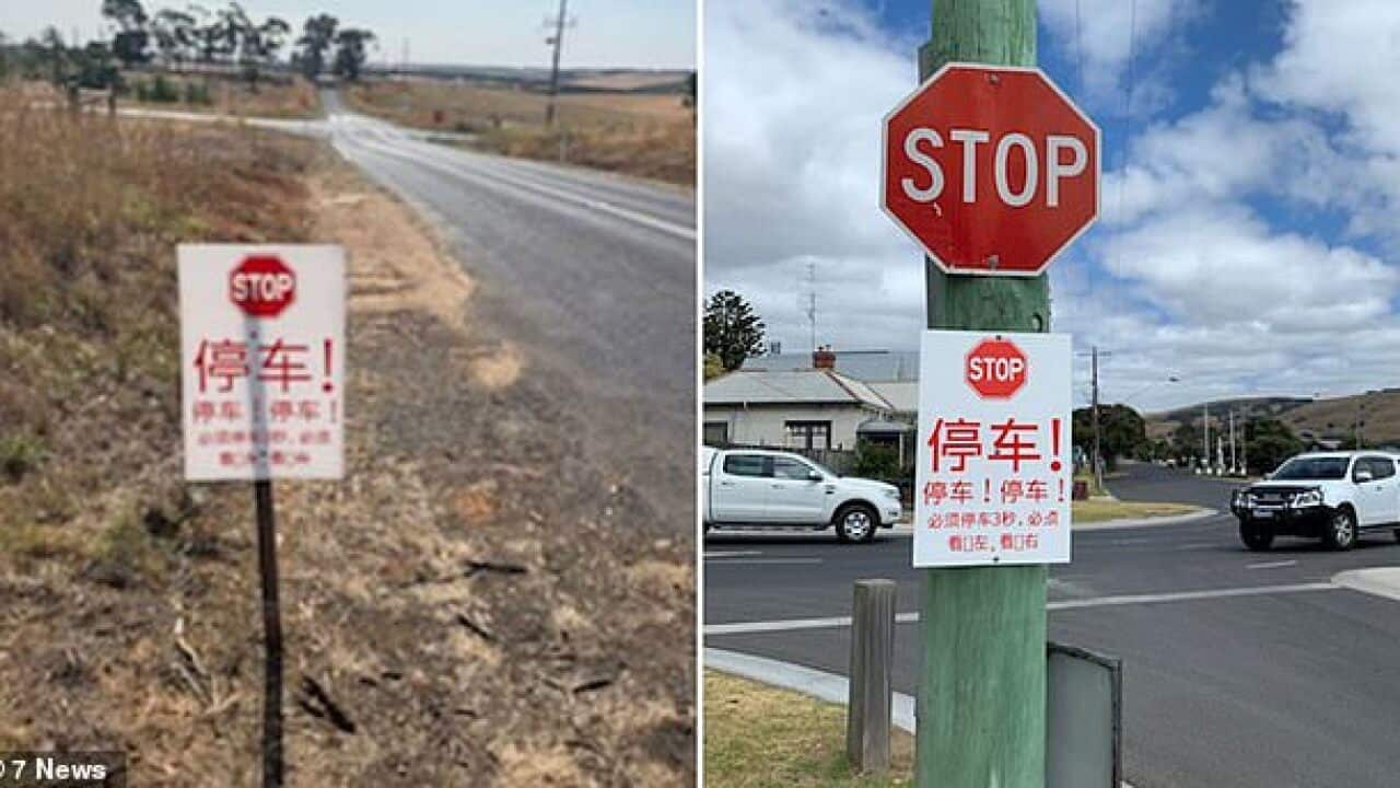 Debate on Chinese signs along Great Ocean Road.
