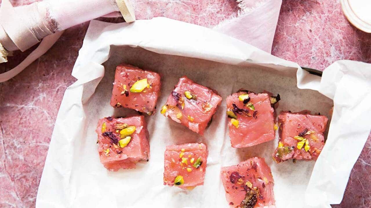 Karachi halva with pumpkin seeds and cashews