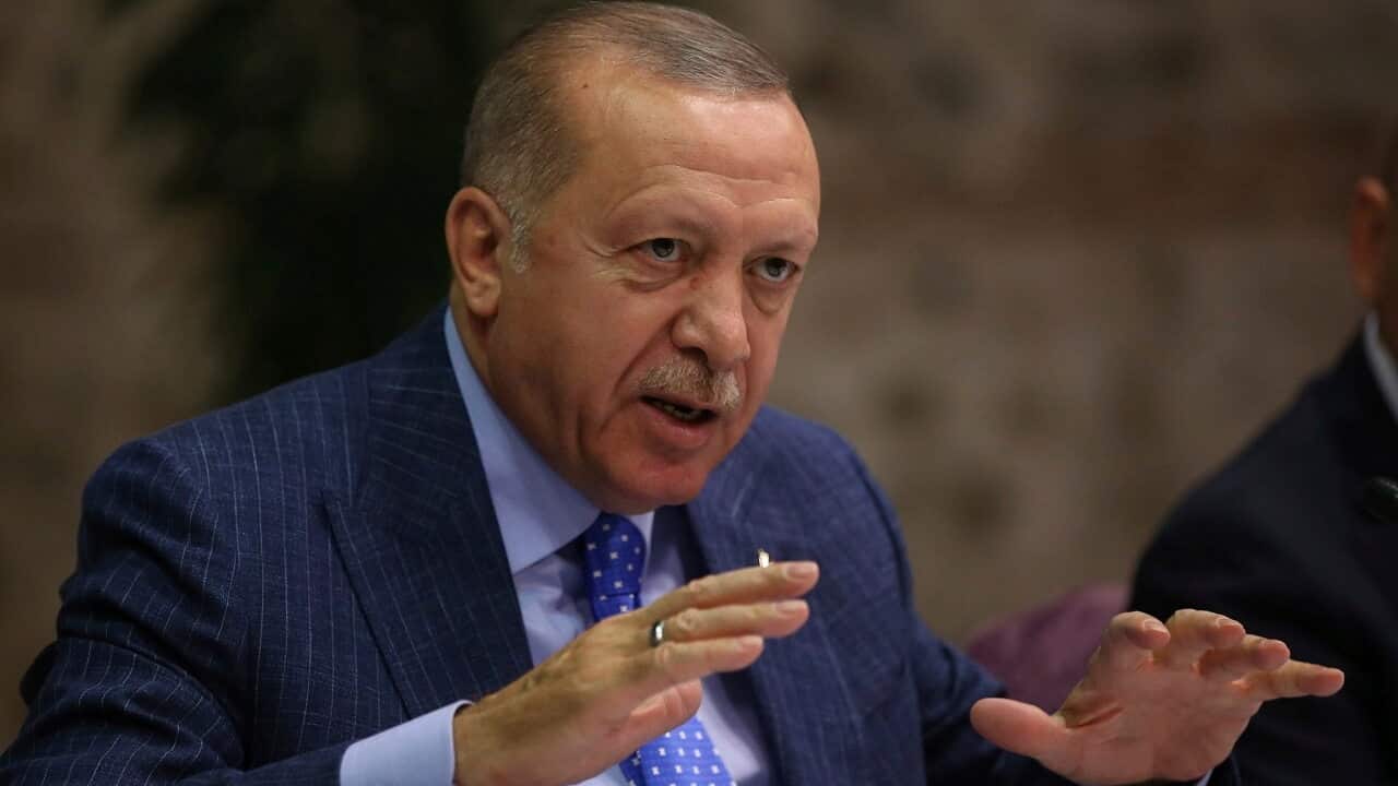 Turkey's President Recep Tayyip Erdogan says reports of IS family members escaping are false.