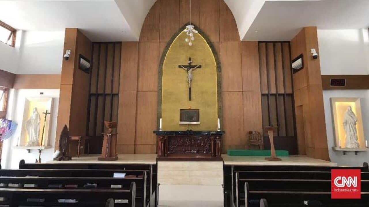 The Hati Kudus Yesus Catholic church in the area of the Indah City housing estate in Jonggol subdistrict, Bogor regence in West Java.