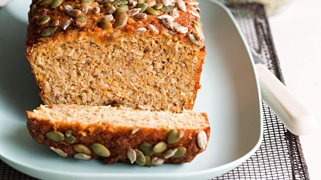 Gluten-free sweet potato, coconut & chai loaf