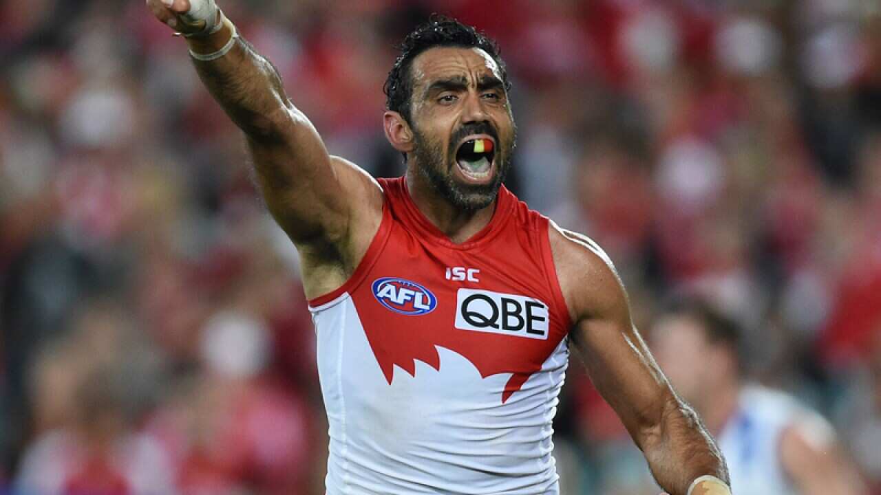 Adam Goodes of the Swans.
