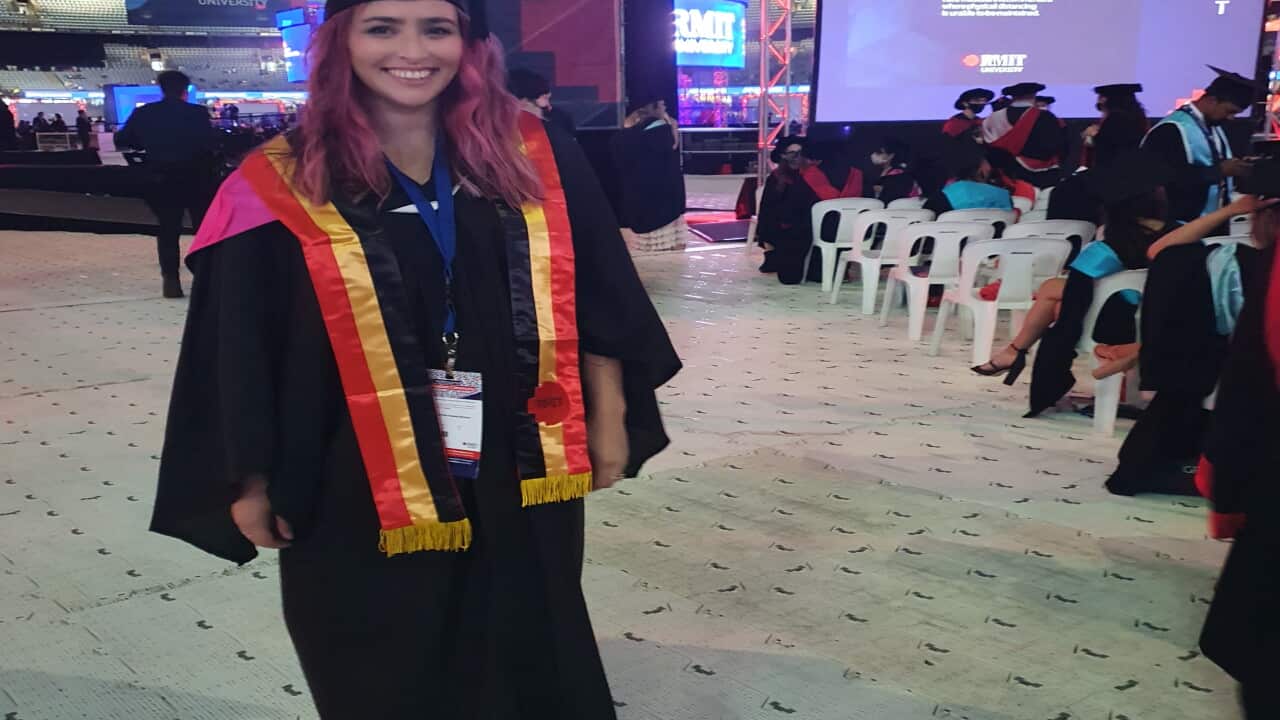 Lou Bloomer at her graduation ceremony on December 15