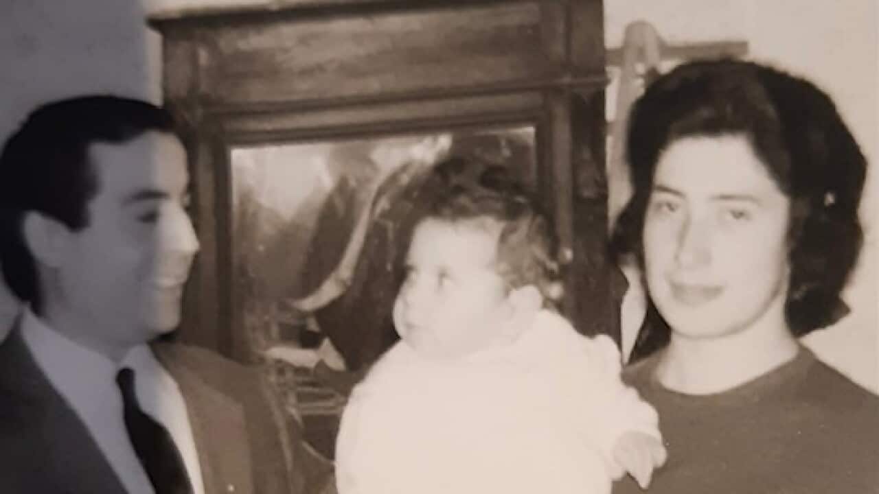 Pierangela Bottari con i genitori, Ettore e Annunziata