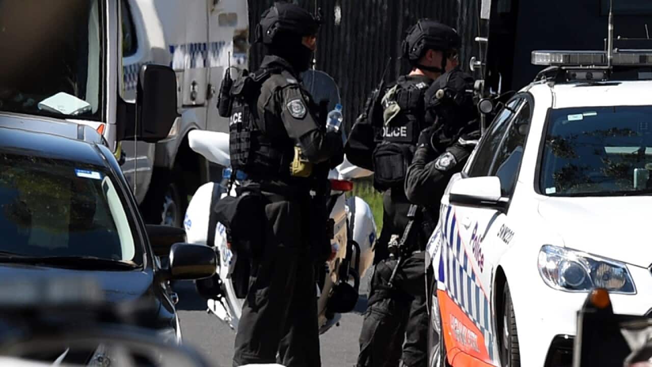 The scene of a shooting at Ingleburn