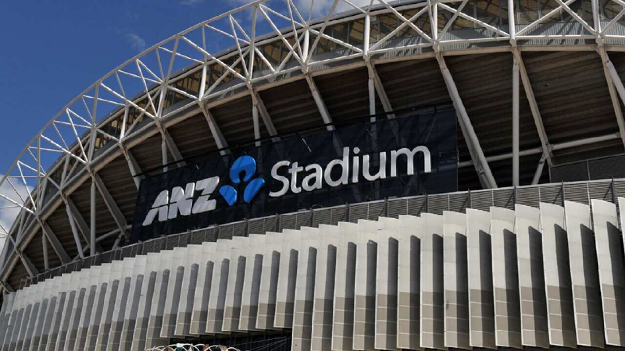 A general view of the exterior of ANZ Stadium in Sydney