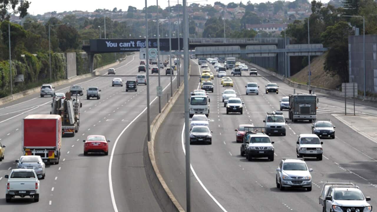 Traffic on a freeway in Melbourne