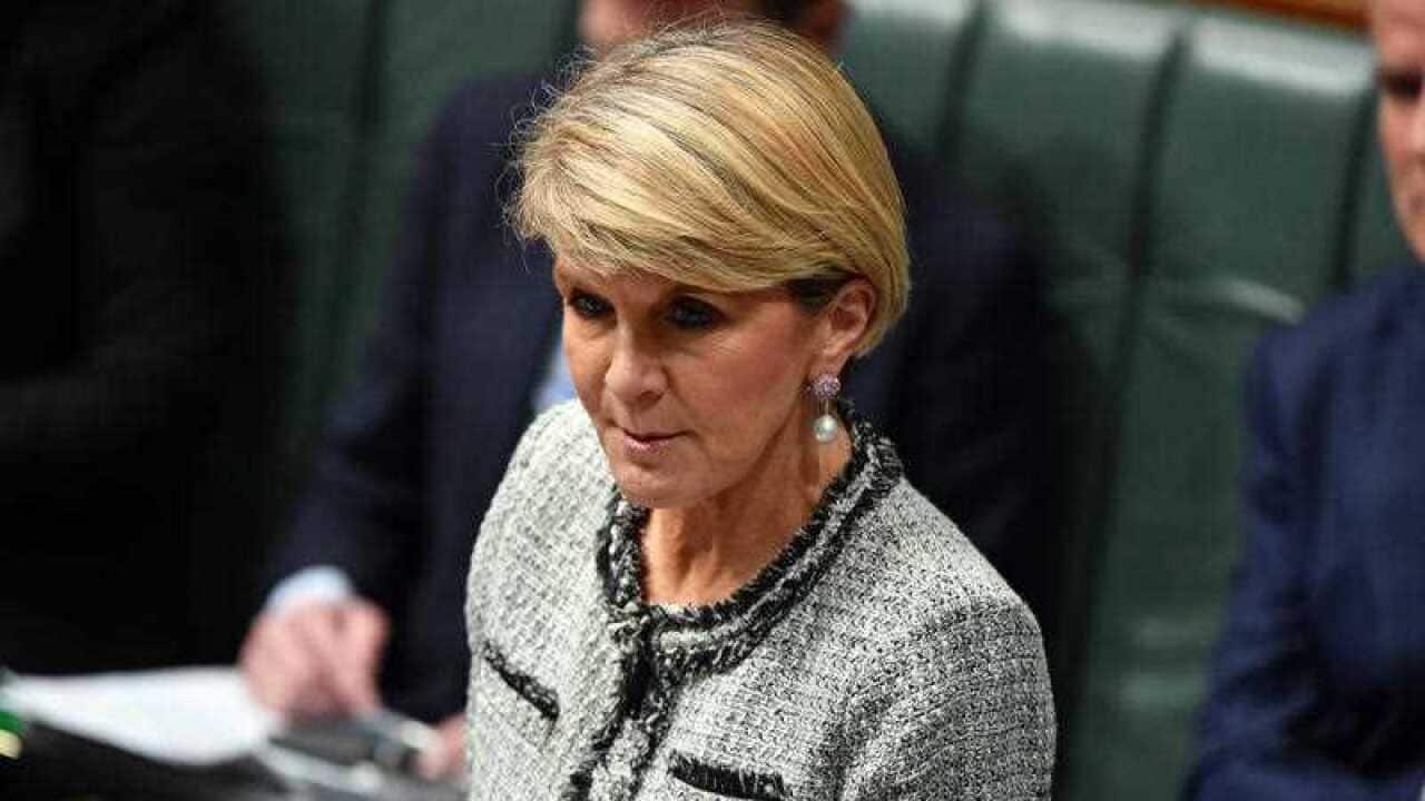Minister for Foreign Affairs Julie Bishop during Question Time in the House of Representatives at Parliament House in Canberra, Thursday, May 24, 2018.